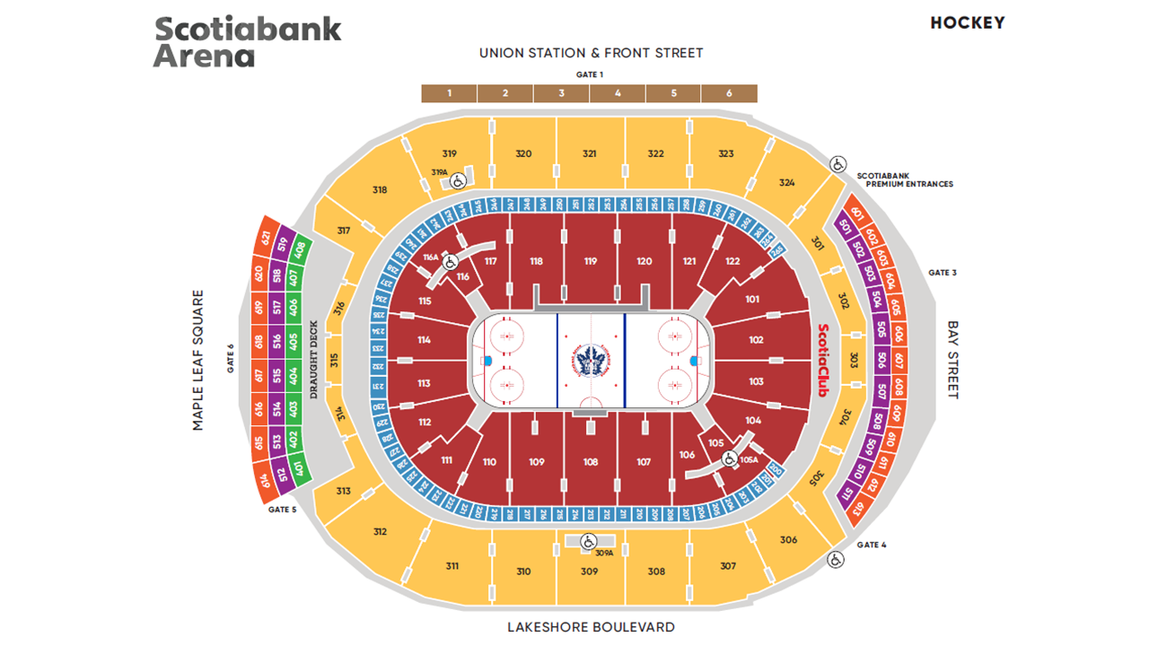 3D Seating Maps Scotiabank Arena