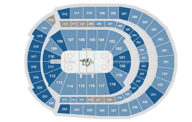 Bridgestone Arena Nashville TN Seating Chart View