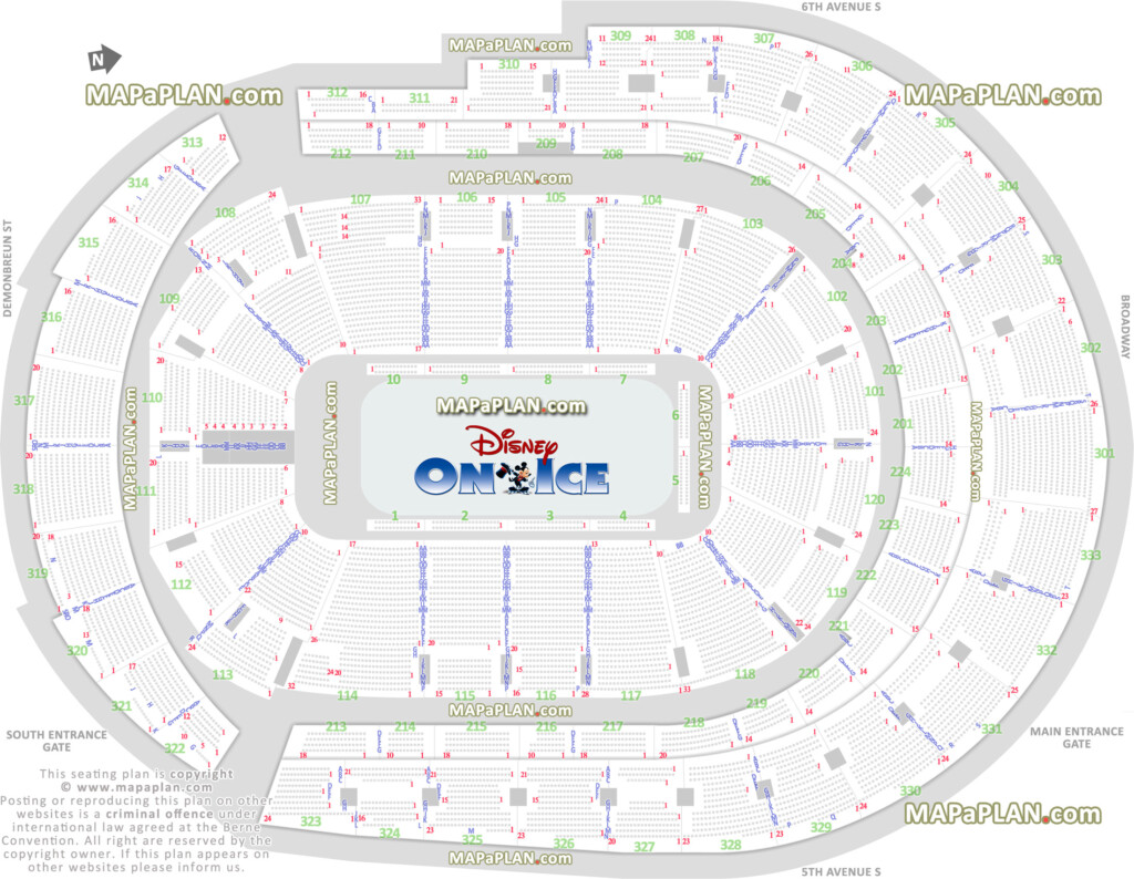 Bridgestone Arena Seat Row Numbers Detailed Seating Chart Nashville 