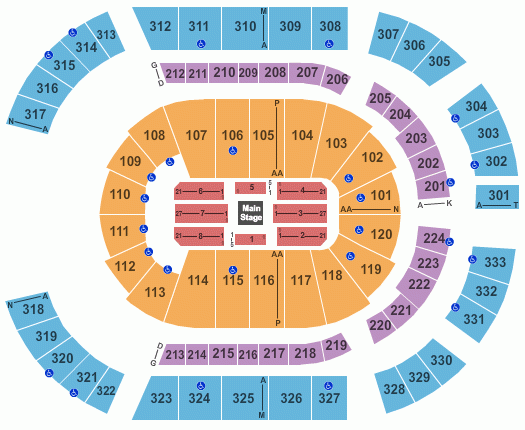 Bridgestone Arena Seating Chart Maps Nashville