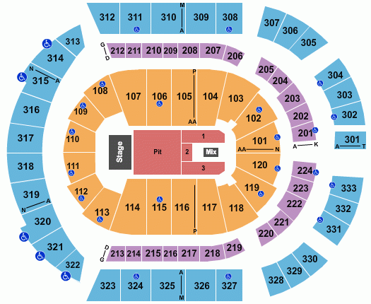 Bridgestone Arena Seating Chart Maps Nashville