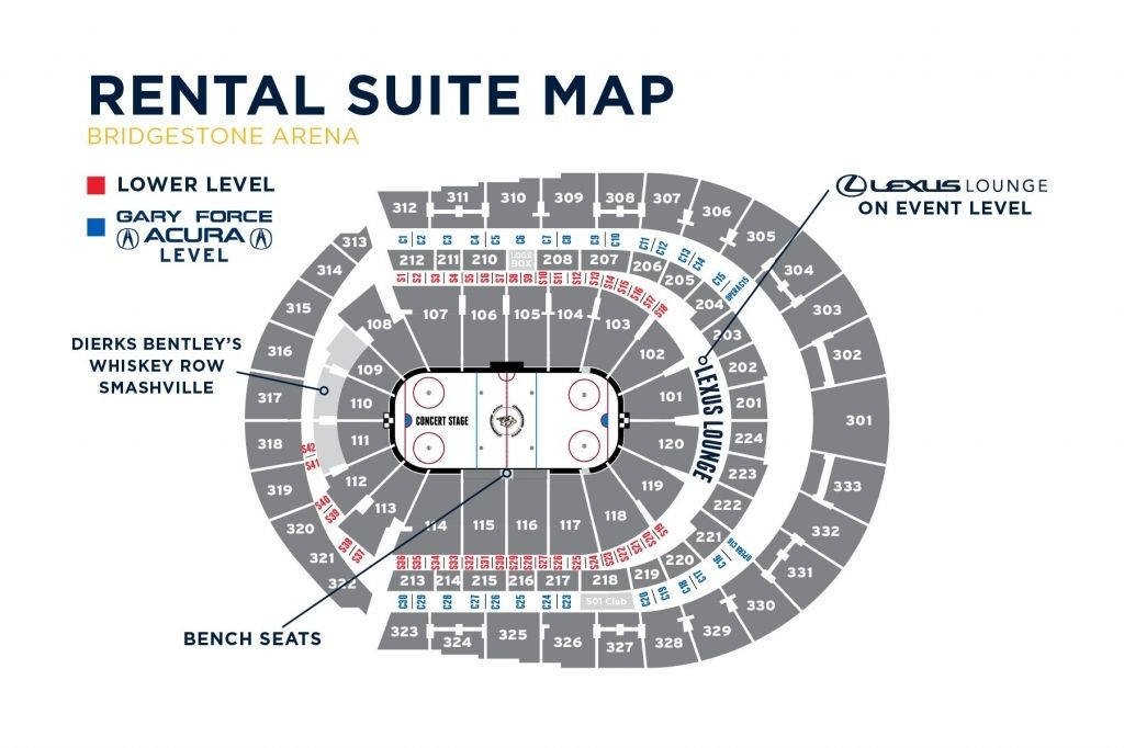 Bridgestone Arena Seating Chart With Rows And Seat Numbers Dengan Gambar 