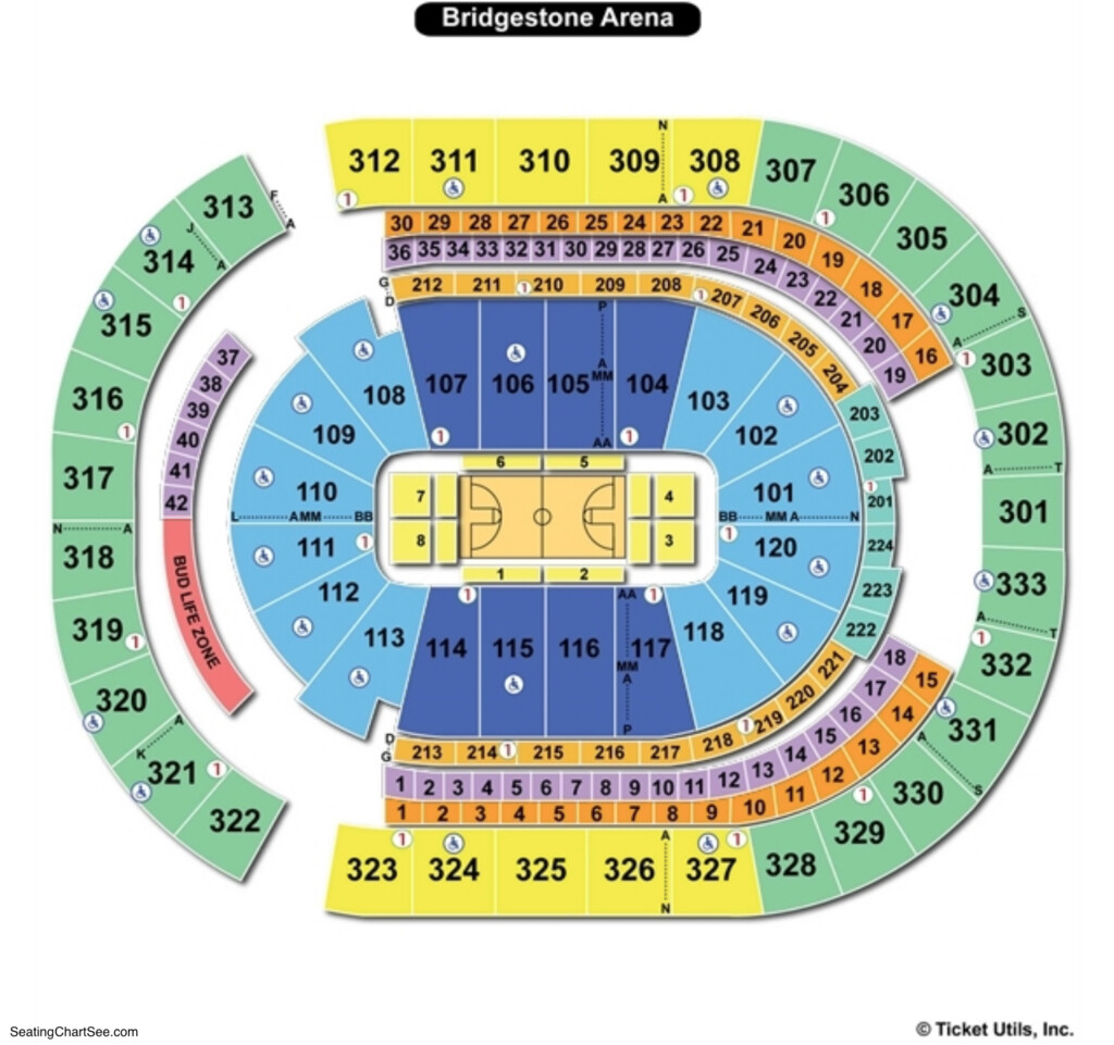 Bridgestone Arena Seating Charts Views Games Answers Cheats