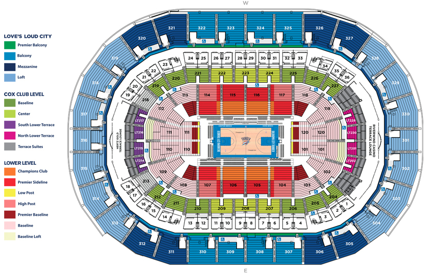 Chesapeake Energy Arena Oklahoma City OK Seating Chart View