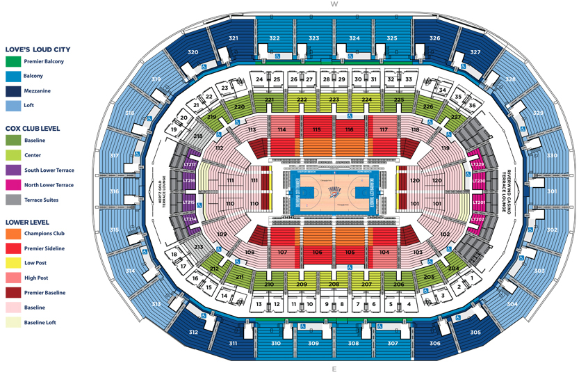 Chesapeake Energy Arena Seating Chart For Pbr Chart Walls