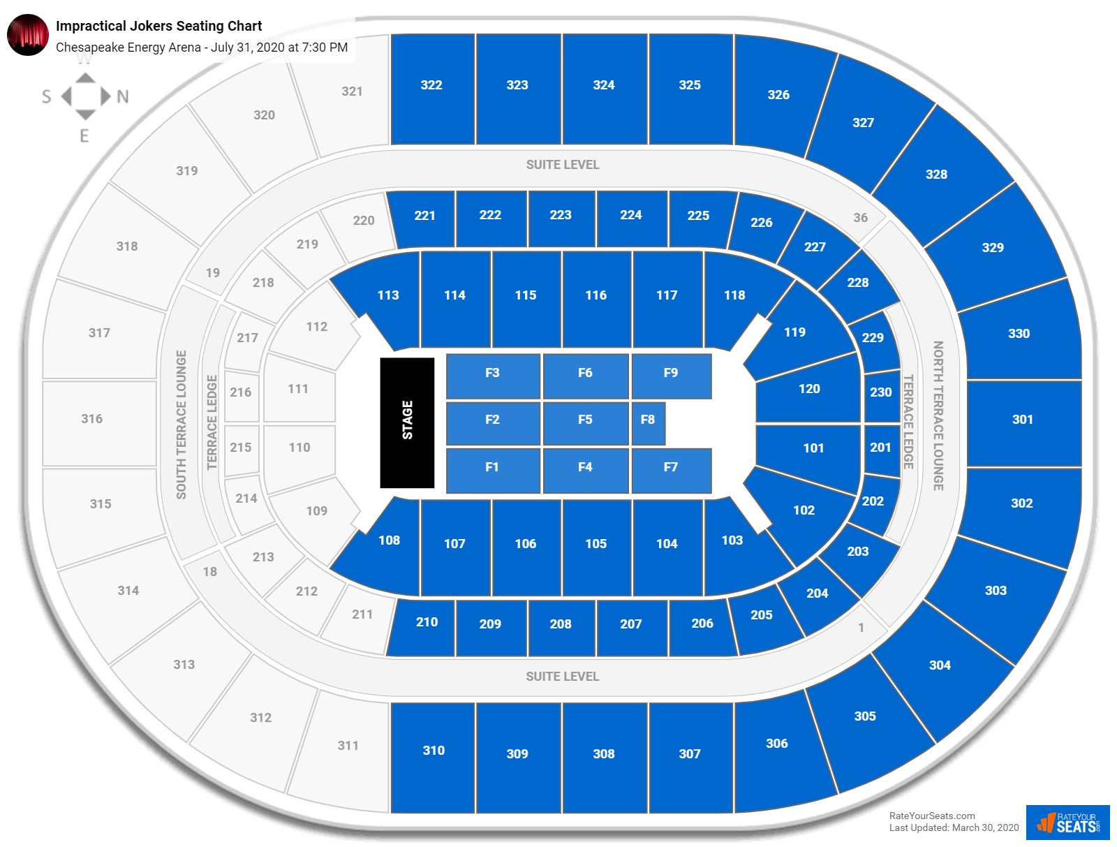 Chesapeake Energy Arena Seating Charts For Concerts RateYourSeats Chesapeake Energy Arena Seating Charts For Concerts RateYourSeats