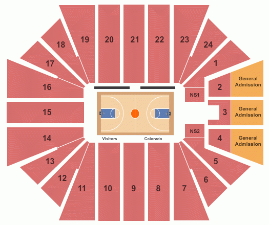 CU Events Center Seating Chart Maps Boulder