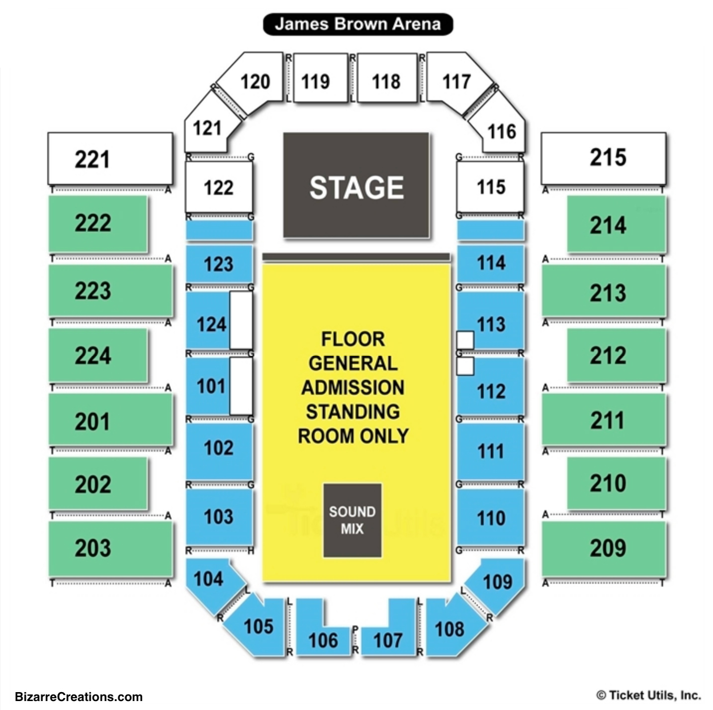 James Brown Arena Seating Chart Seating Charts Tickets James Brown Arena Seating Chart Seating Charts Tickets