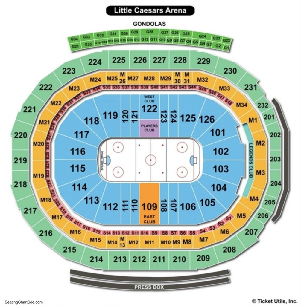 Little Caesars Arena Seating Chart Seating Charts Chart Detroit Red