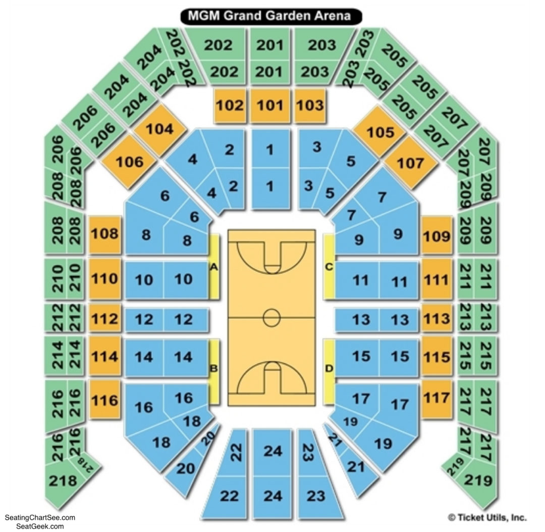 MGM Grand Garden Arena Seating Chart Seating Charts Tickets