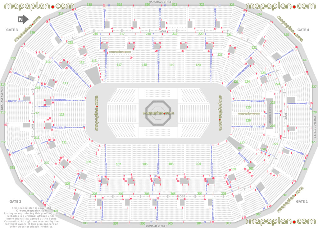 MTS Centre Seat Row Numbers Detailed Seating Chart Winnipeg 