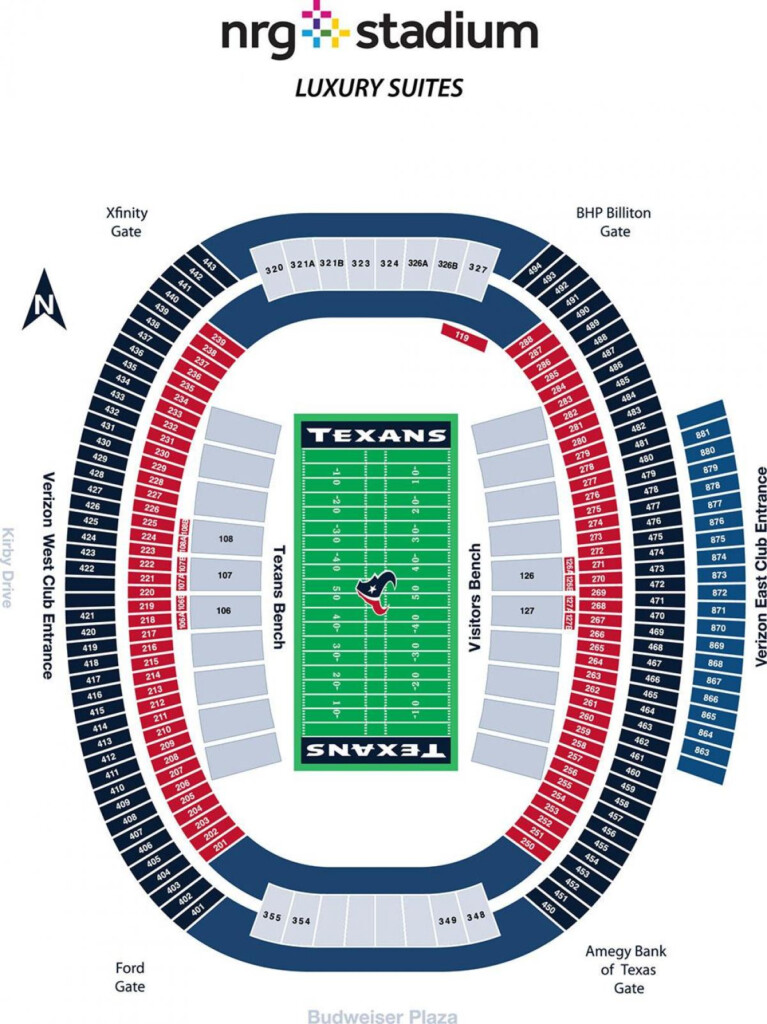 NRG Stadium Seat Map NRG Seating Map Texas USA 