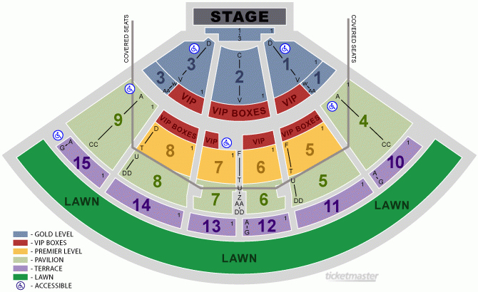 PNC Music Pavilion Charlotte NC Seating Chart View