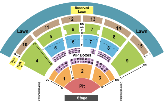 PNC Music Pavilion Charlotte Seating Chart Charlotte