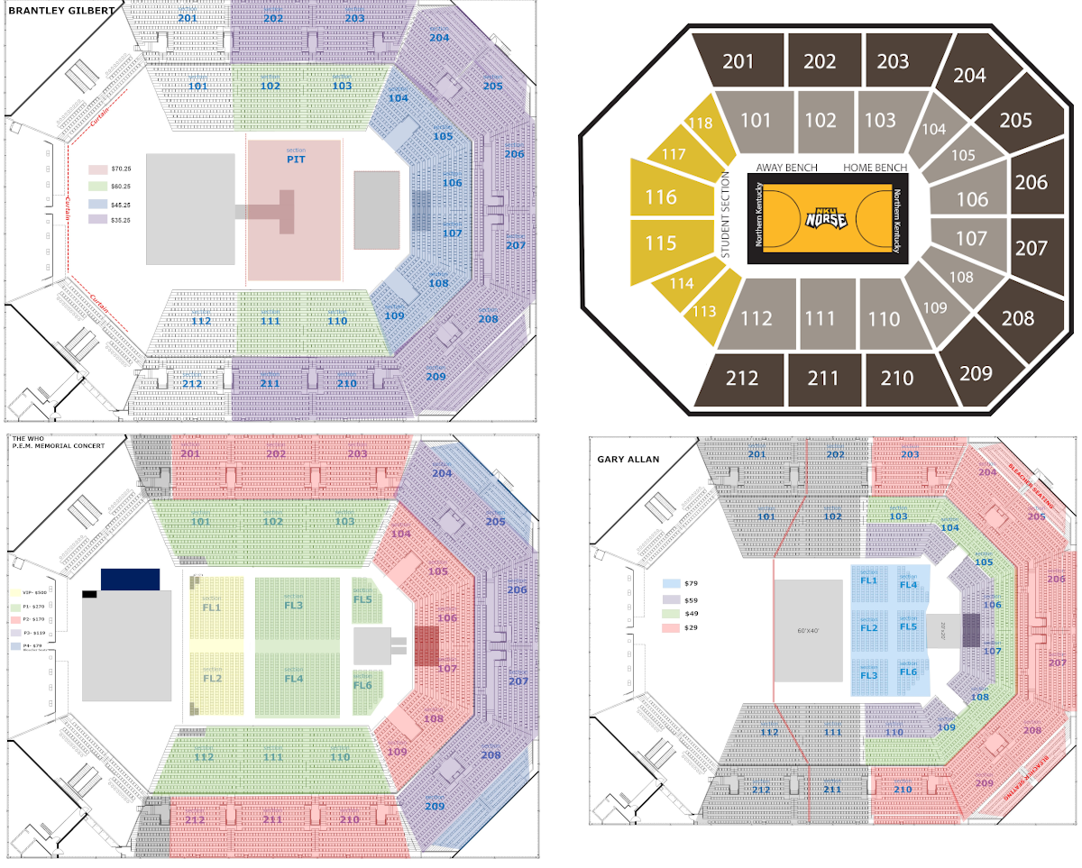Seating Chart BB T Arena Highland Heights Kentucky