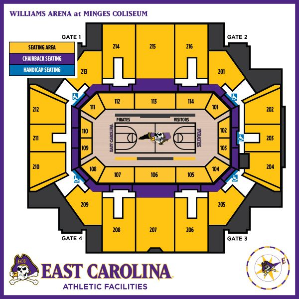 Seating Chart Williams Arena At Minges Coliseum basketball