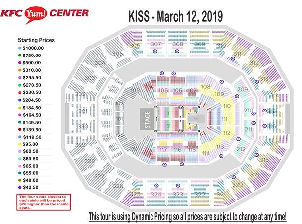 Seating Charts KFC Yum Center