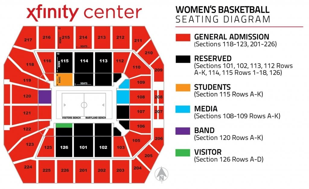Seating Charts University Of Maryland Athletics Pertaining To Xfinity 