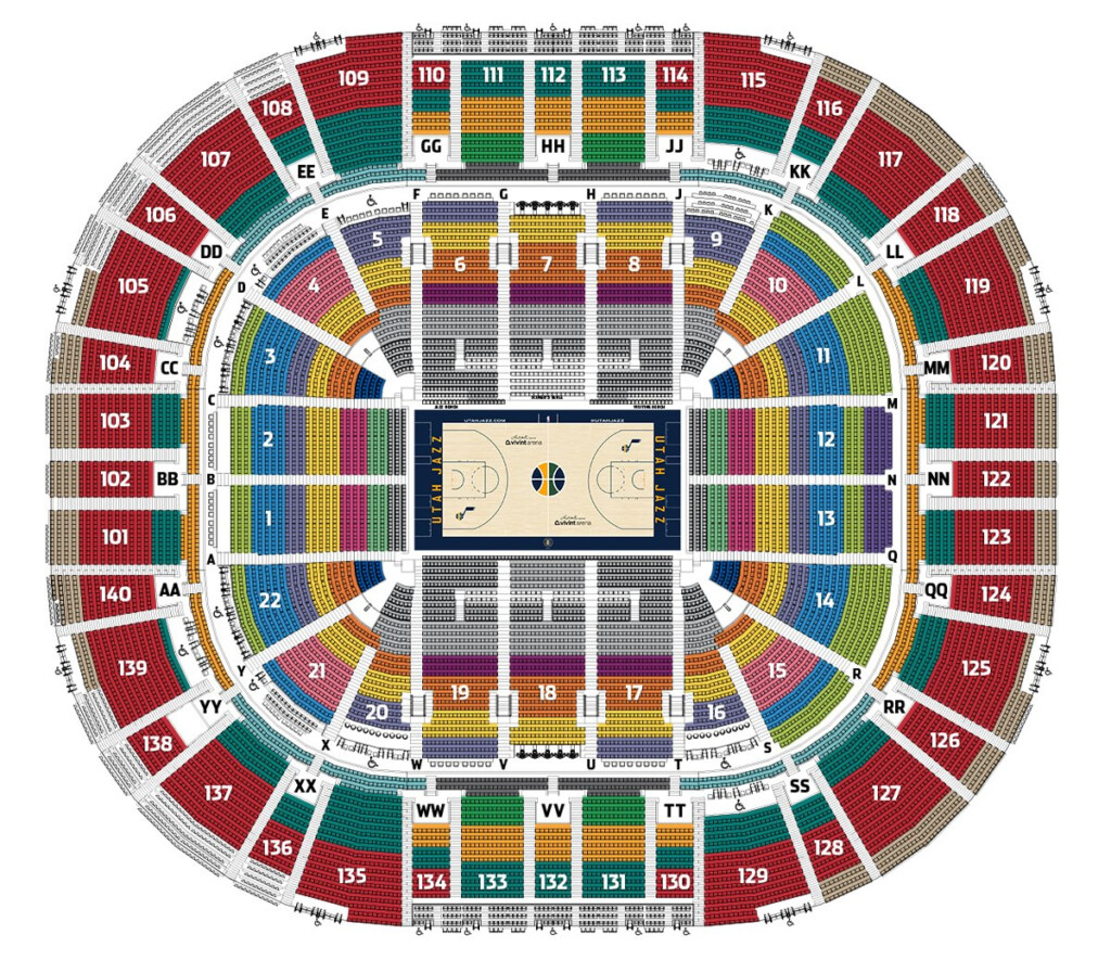 Utah Jazz Vivint Arena NBA Basketball Stadium Blueprint 